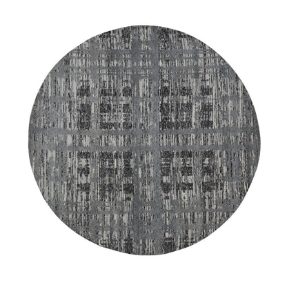 Modern and Contemporary Wool Hand Knotted Rug Grey No Border 8.1X8.1 -O087357