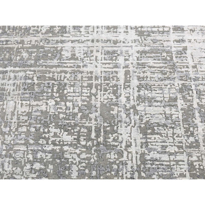 Modern and Contemporary Wool & Silk Hand Knotted Rug Grey No Border 8.2X8.2 -O087361