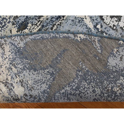 Modern and Contemporary Wool & Silk Hand Knotted Rug Blue No Border 8.1X8.1 -O087362