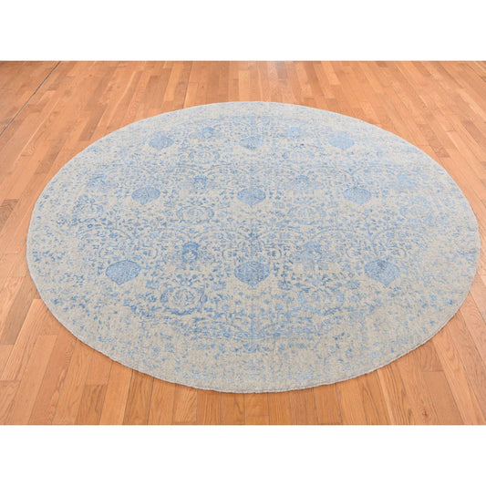 Wool and Silk Wool & Silk Hand Loomed Rug Grey No Border 7.10X7.10 -O087363