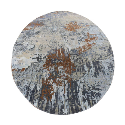 Modern and Contemporary Wool & Silk Hand Knotted Rug Brown No Border 6.0X9.0 -O087370