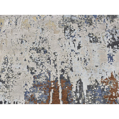 Modern and Contemporary Wool & Silk Hand Knotted Rug Brown No Border 6.0X9.0 -O087370