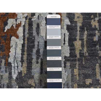 Modern and Contemporary Wool & Silk Hand Knotted Rug Brown No Border 6.0X9.0 -O087370