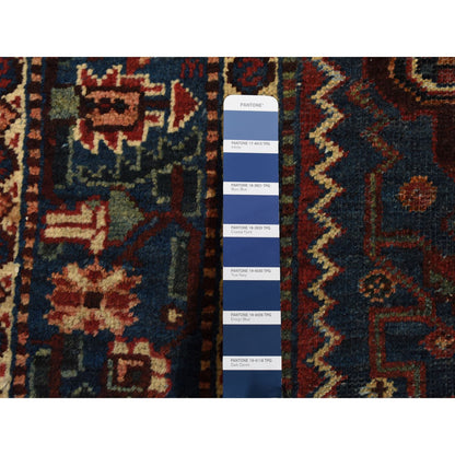 Overdyed & Vintage Wool Hand Knotted Rug Blue Blue 5.2X9.9 -O087375