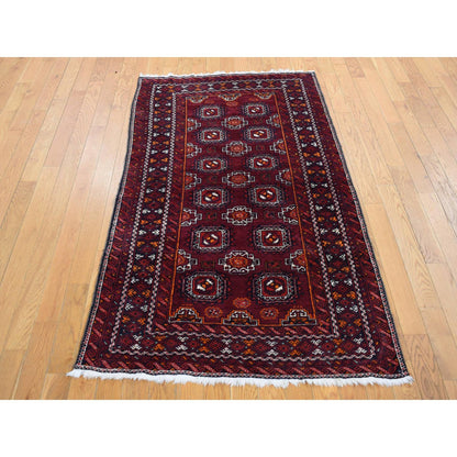 Persian Wool Hand Knotted Rug Red Red 3.4X5.10 -O087377