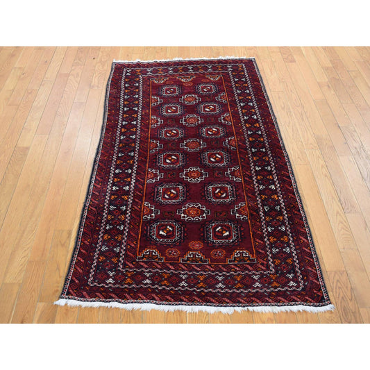 Persian Wool Hand Knotted Rug Red Red 3.4X5.10 -O087377