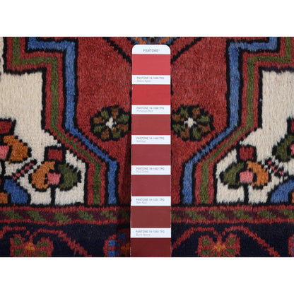 Tribal & Geometric Wool Hand Knotted Rug Red Millennium Blue 3.5X5.3 -O087379