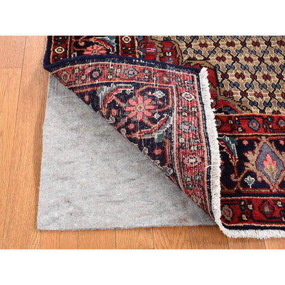 Persian Wool Hand Knotted Rug Brown Blue 4.4X7.9 -O087384