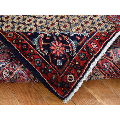 Persian Wool Hand Knotted Rug Brown Blue 4.4X7.9 -O087384
