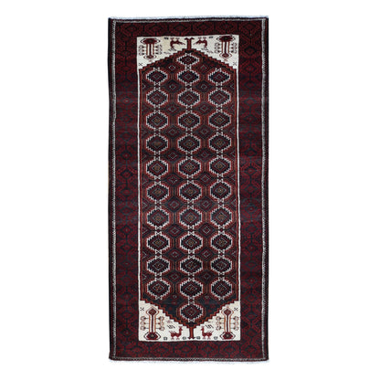 Persian Wool Hand Knotted Rug Red Red 3.8X8.0 -O087385