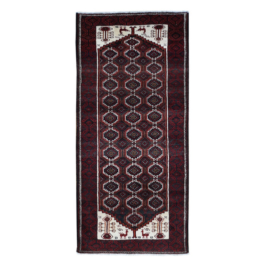 Persian Wool Hand Knotted Rug Red Red 3.8X8.0 -O087385