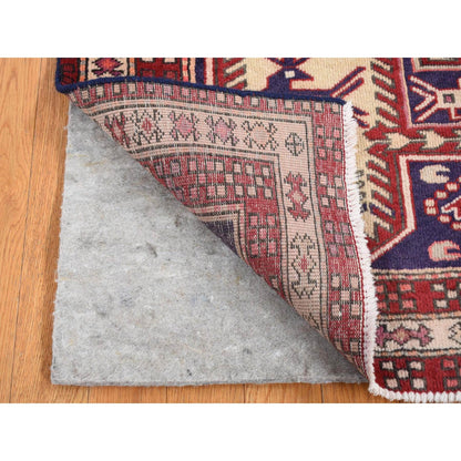 Persian Wool Hand Knotted Rug Blue Ivory 3.8X10.0 -O087386