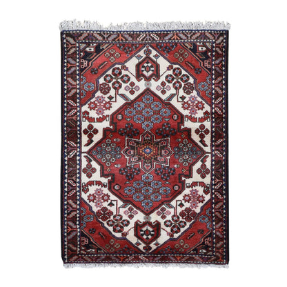 Persian Wool Hand Knotted Rug Red Black 3.8X5.0 -O087393