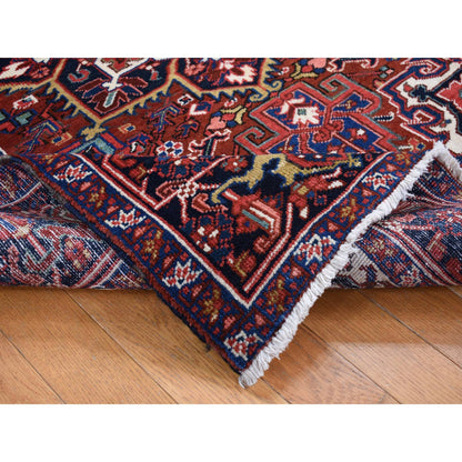 Heriz Wool Hand Knotted Rug Red Yankees Blue 4.7X8.8 -O087405