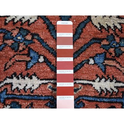 Heriz Wool Hand Knotted Rug Red Red 4.9X6.1 -O087406