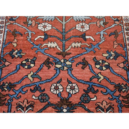 Heriz Wool Hand Knotted Rug Red Red 4.9X6.1 -O087406