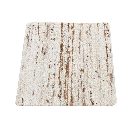 Modern and Contemporary Wool Hand Knotted Rug Ivory No Border 1.8X1.8 -O087408