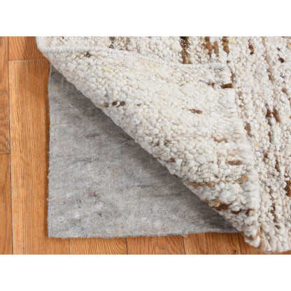 Modern and Contemporary Wool Hand Knotted Rug Ivory No Border 1.8X1.8 -O087408