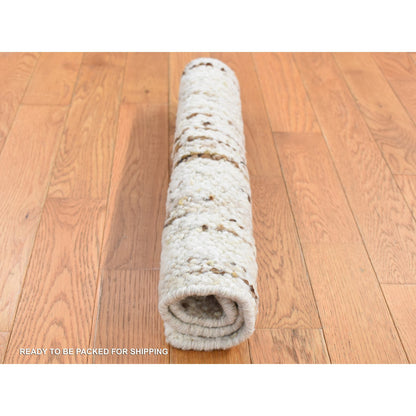 Modern and Contemporary Wool Hand Knotted Rug Ivory No Border 1.8X1.8 -O087408