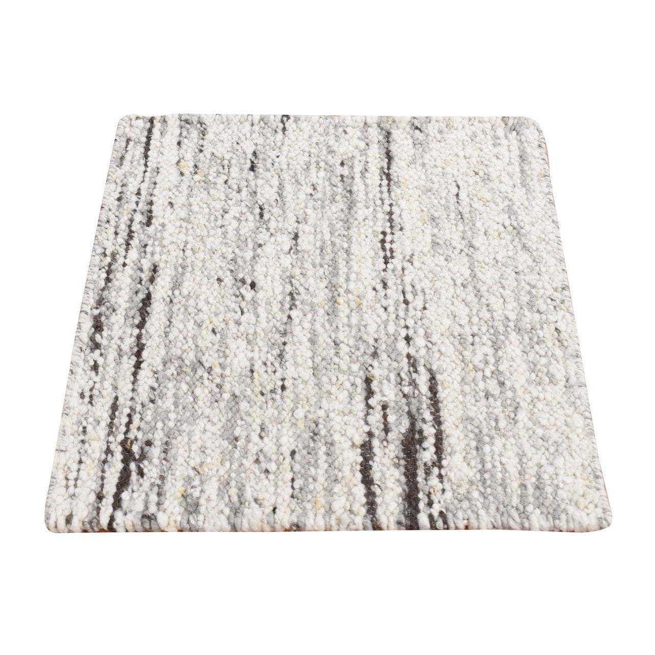 Ivory 1'10" x 1'10" Modern and Contemporary Hand knotted Wool Rug - Sku: O087409