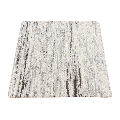 Modern and Contemporary Wool Hand Knotted Rug Ivory No Border 1.10X1.10 -O087409