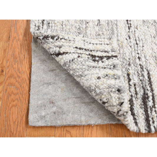 Modern and Contemporary Wool Hand Knotted Rug Ivory No Border 1.10X1.10 -O087409