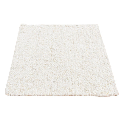 Modern and Contemporary Wool Hand Knotted Rug Ivory No Border 1.10X1.10 -O087410