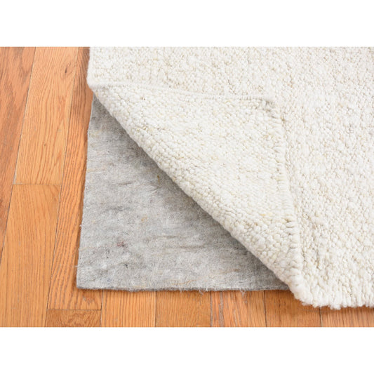 Modern and Contemporary Wool Hand Knotted Rug Ivory No Border 1.10X1.10 -O087410