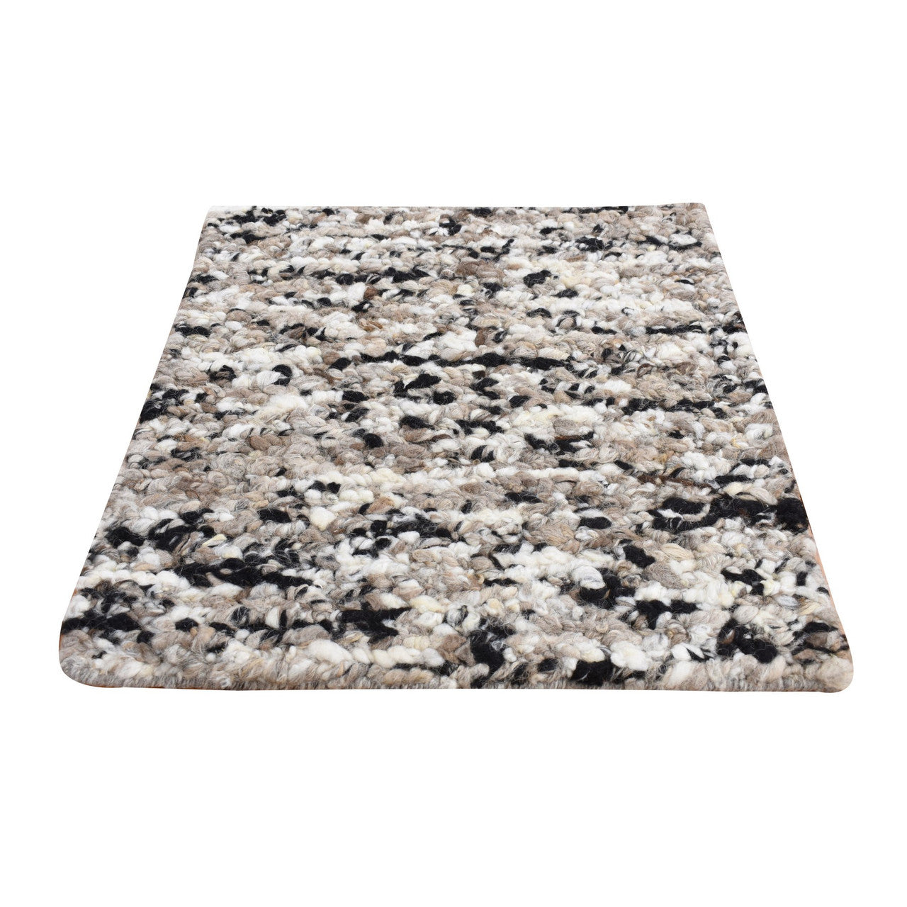 Ivory 1'9" x 1'9" Modern and Contemporary Hand knotted Wool Rug - Sku: O087411