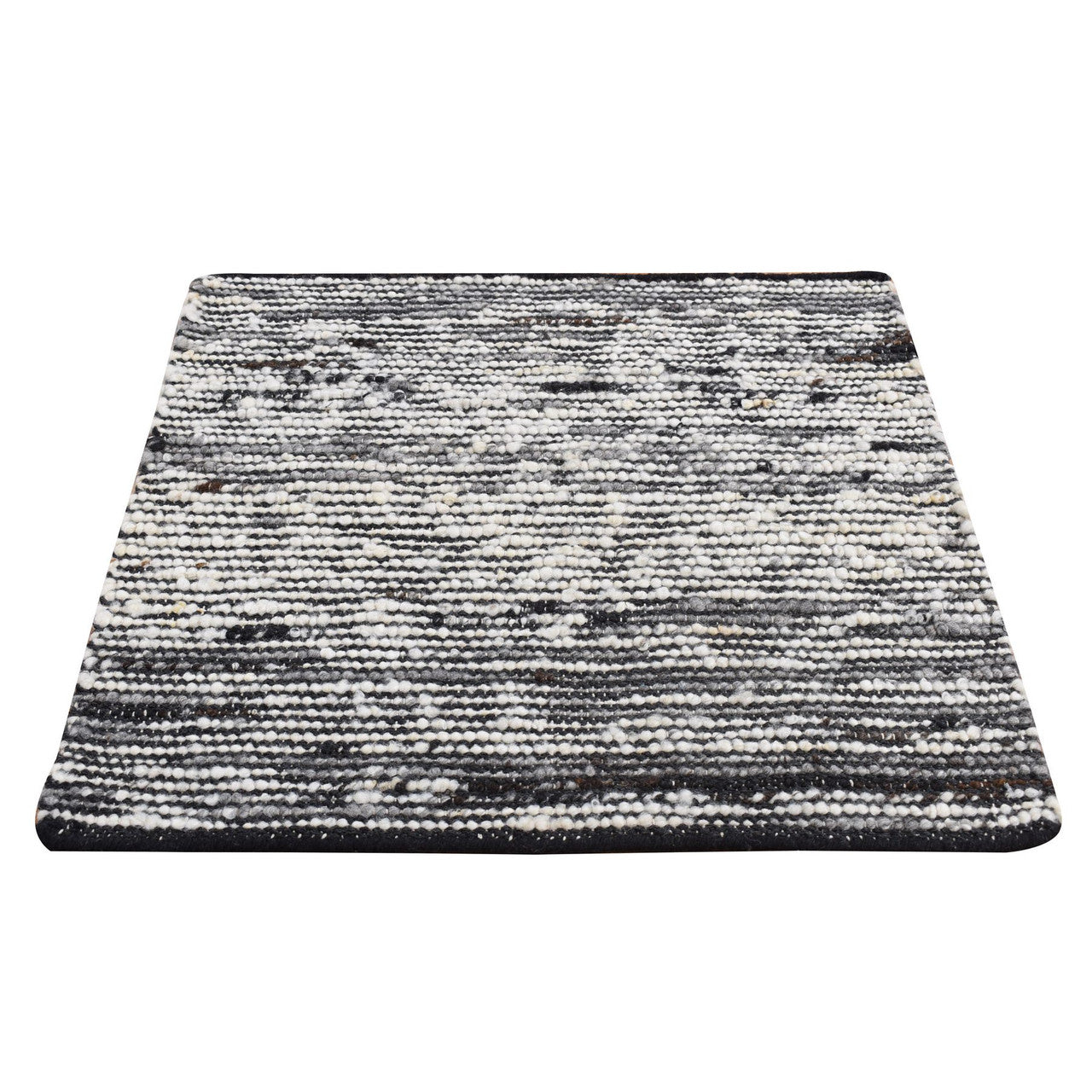 Ivory 2'0" x 2'0" Modern and Contemporary Handloom Wool Rug - Sku: O087412