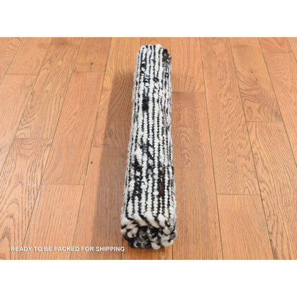 Modern and Contemporary Wool Hand Loomed Rug Ivory No Border 2.0X2.0 -O087412