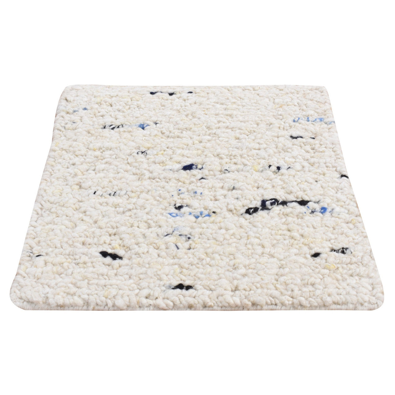 Ivory 1'9" x 1'9" Modern and Contemporary Hand knotted Wool Rug - Sku: O087413