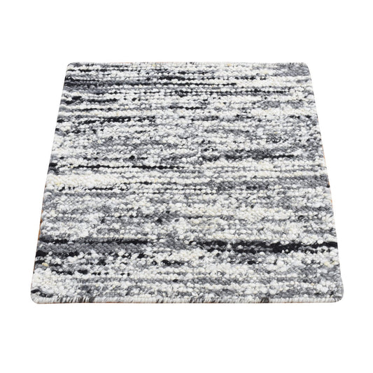 Modern and Contemporary Wool Hand Woven Rug Ivory No Border 1.10X1.10 -O087414
