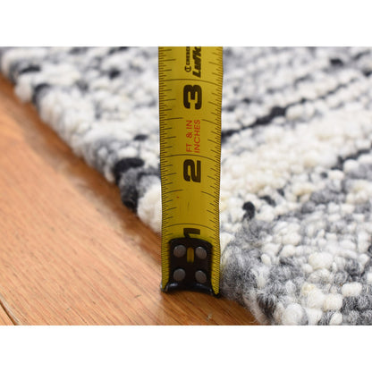 Modern and Contemporary Wool Hand Woven Rug Ivory No Border 1.10X1.10 -O087414