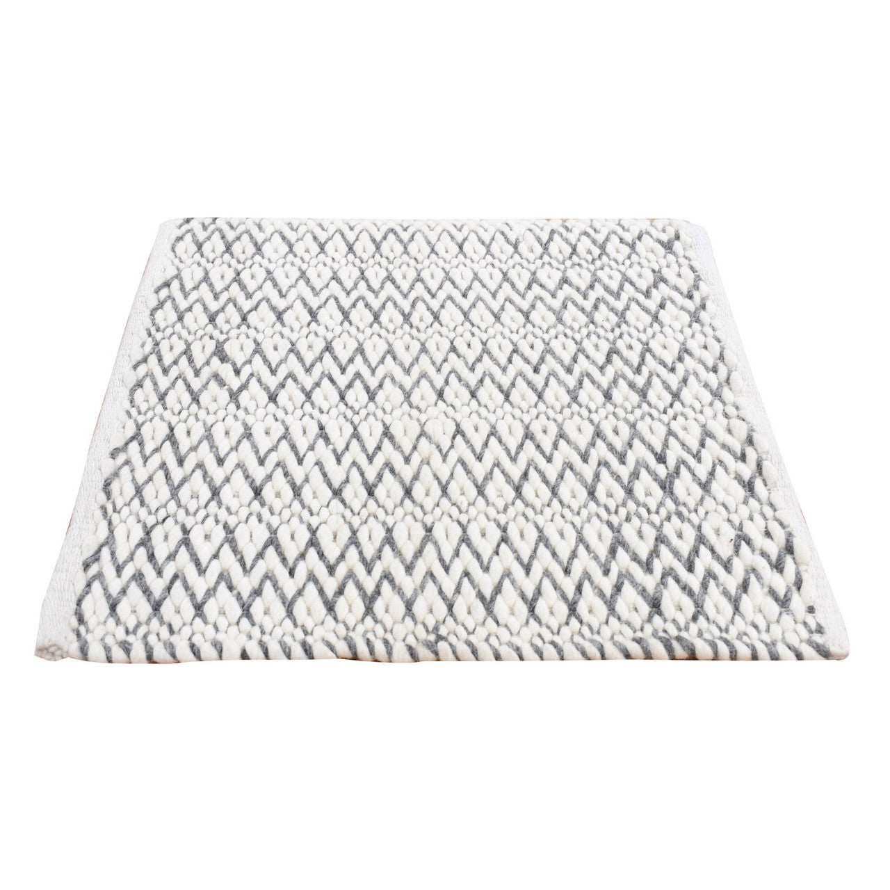 Ivory 2'1" x 2'2" Modern and Contemporary Hand woven Wool Rug - Sku: O087415