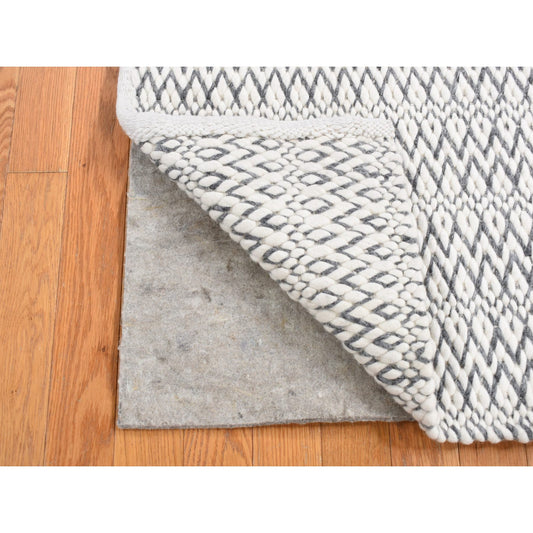 Modern and Contemporary Wool Hand Woven Rug Ivory No Border 2.1X2.2 -O087415