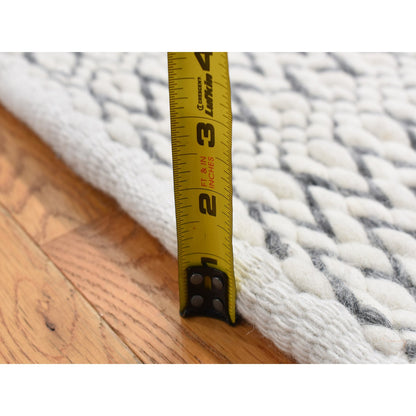 Modern and Contemporary Wool Hand Woven Rug Ivory No Border 2.1X2.2 -O087415