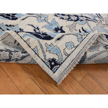 Oushak And Peshawar Wool Hand Knotted Rug Ivory No Border 6.0X9.1 -O087425