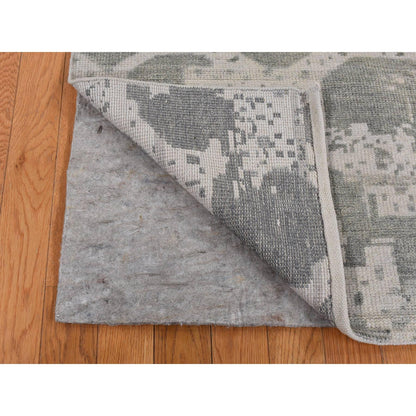 Oushak And Peshawar Wool Hand Knotted Rug Grey No Border 5.10X9.0 -O087427