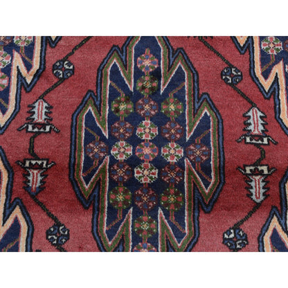Persian Wool Hand Knotted Rug Red Blue 3.5X5.0 -O087432