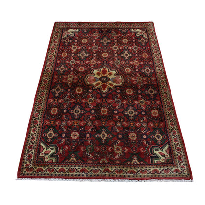 Persian Wool Hand Knotted Rug Red Green 3.4X5.6 -O087433