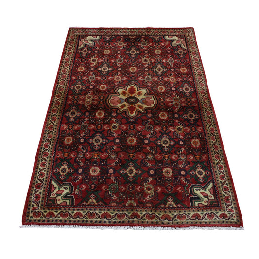 Persian Wool Hand Knotted Rug Red Green 3.4X5.6 -O087433