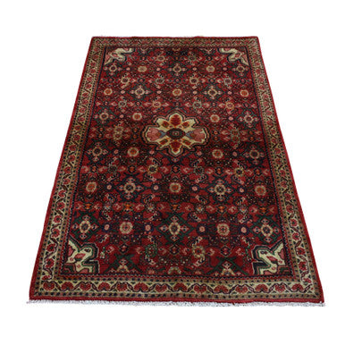 Persian Wool Hand Knotted Rug Red Green 3.4X5.6 -O087433