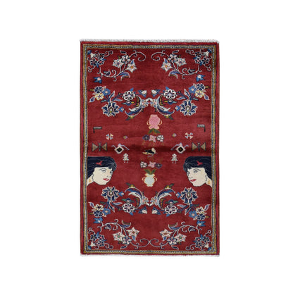 Persian Wool Hand Knotted Rug Red No Border 3.0X4.9 -O087435