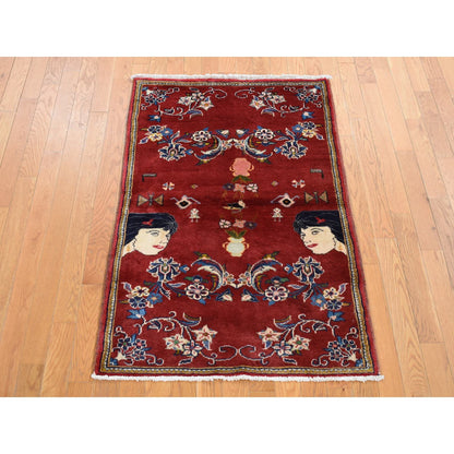 Persian Wool Hand Knotted Rug Red No Border 3.0X4.9 -O087435