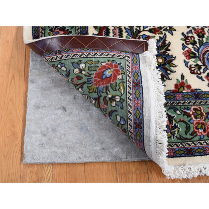 Persian Wool Hand Knotted Rug Ivory Green 4.4X6.8 -O087437