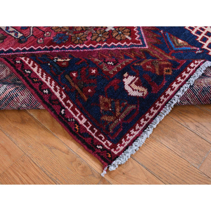 Persian Wool Hand Knotted Rug Red Blue 4.3X9.0 -O087440