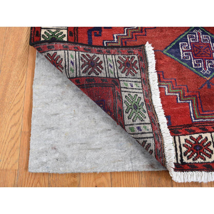Persian Wool Hand Knotted Rug Red Ivory 3.8X7.9 -O087443