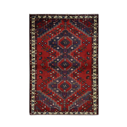Persian Wool Hand Knotted Rug Red Ivory 3.5X5.0 -O087447