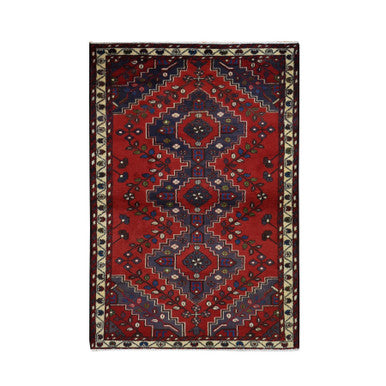 Persian Wool Hand Knotted Rug Red Ivory 3.5X5.0 -O087447